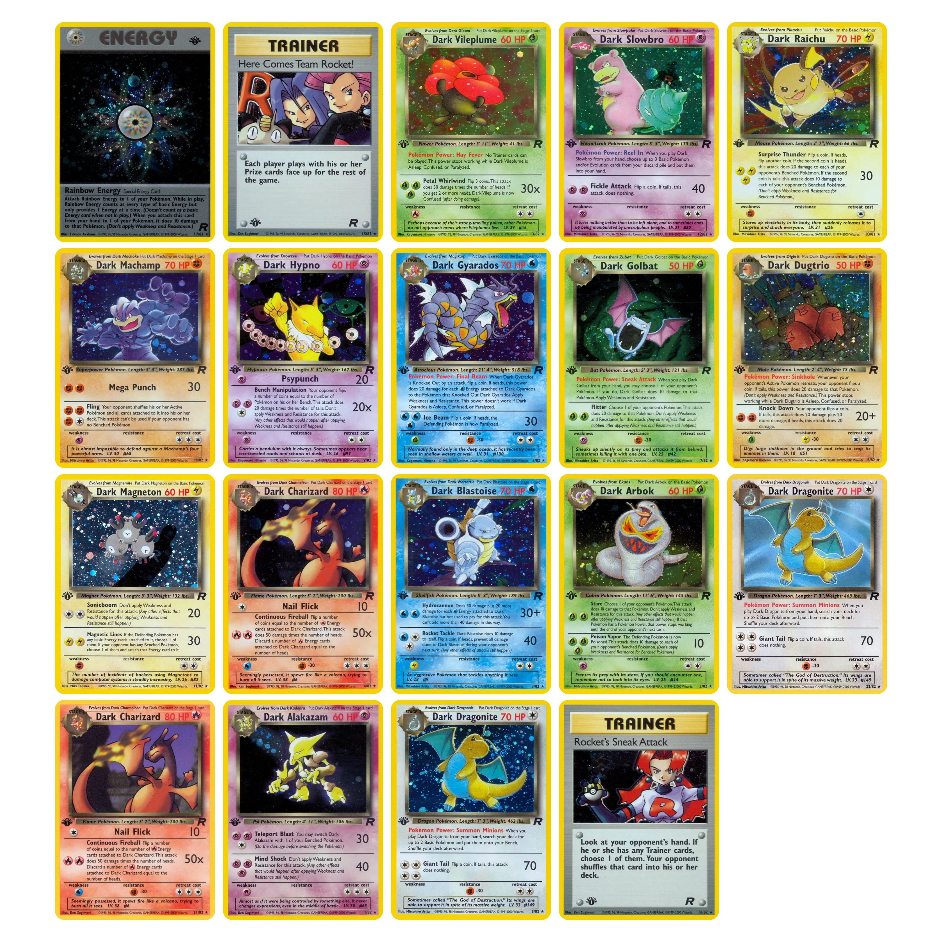 

pkm ptcg Top-Grade Holographic Proxy TCG Cards - Team Rocket 1st Edition Dark Pokemon Replica Collection Blastoise