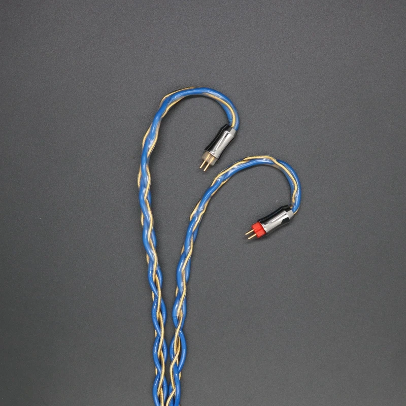 Ivipq 8 núcleos litz 7n upocc + chapeamento de ouro de cobre de cristal único substituir o cabo de fone de ouvido 3.5/2.5/4.4mm mmcx/2pin para vx x7 db1 lofty