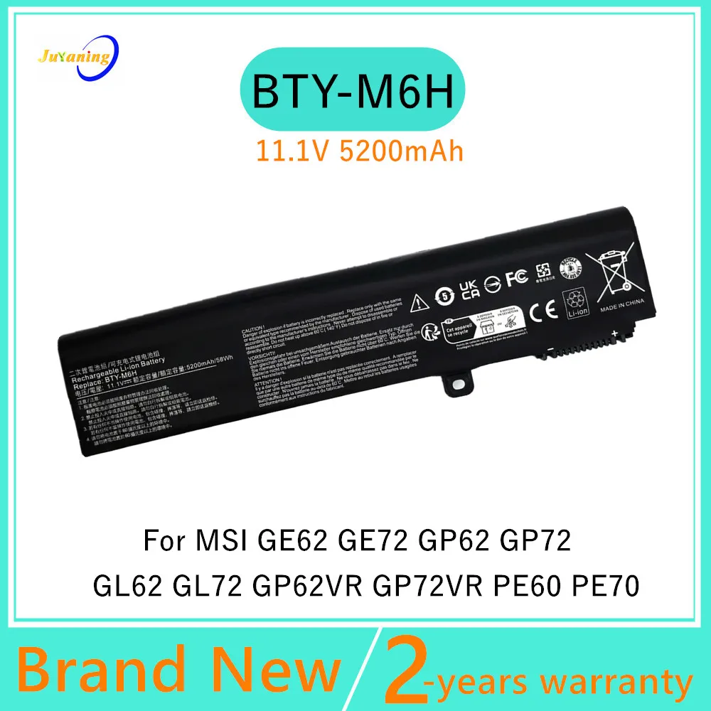 

Laptop battery For MSI GE62 MS-16J5L MS-16J4 GE72 GP62 MS-16J3 MS-16J6 MS-16J2 MS-1792 MS-1795 GP72 GL62 GL72 PE60 PE70 BTY-M6H