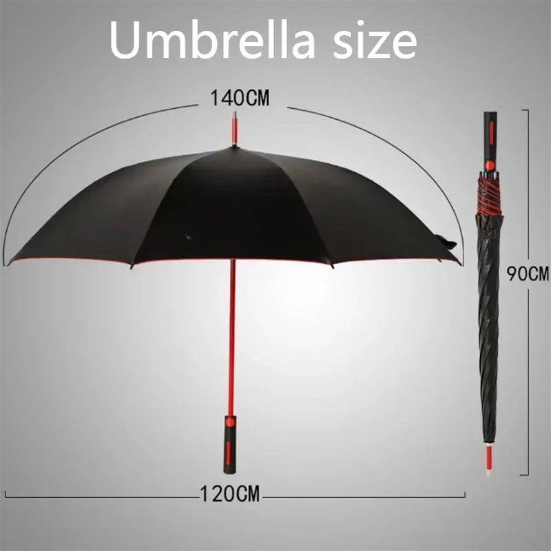 1Pc Large Umbrella, Two-Color Sturdy Vinyl Umbrella Inside and Outside, Large Wind-Resistant and Rain-Proof Business Umbrella