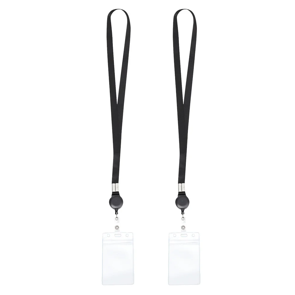 

2Pcs Clear Id Card Holders PVC Name Badge Holders Employee Badge Sleeves Protective Covers for Office School Nursing Staff
