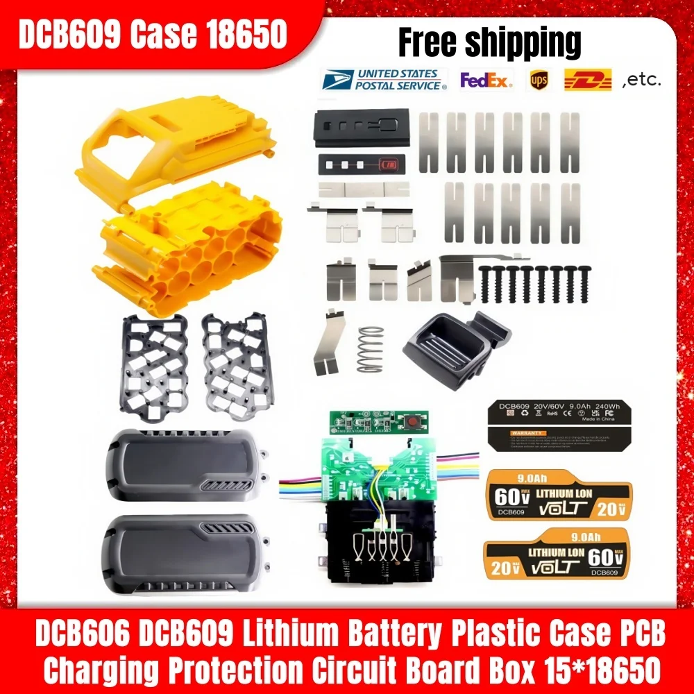 

DCB609 литиевая батарея пластиковый корпус PCB защита от зарядки печатная плата корпуса для DeWalt 20 В 60 В батарея DCB606 DCB612