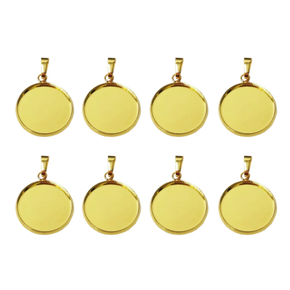 

20Pcs Stainless Steel Pendant Trays Durable Fine Workmanship 16mm Round Base for Distinctive Gifts Pendant Trays