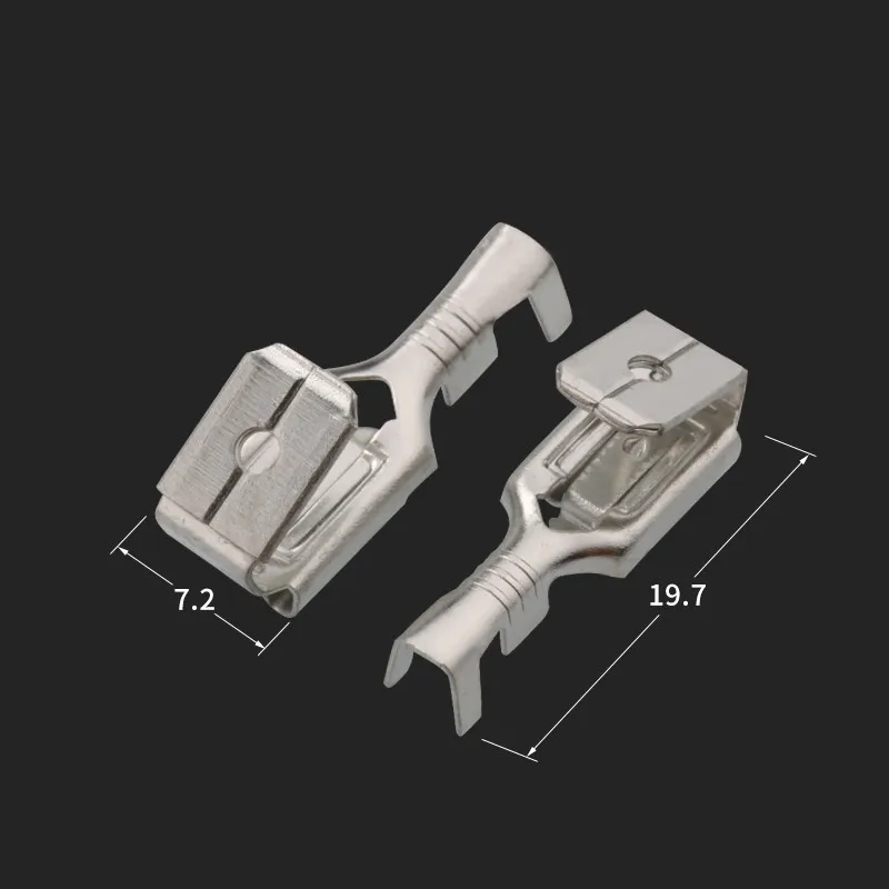 100Sets(200pcs) 6.3 With lock Against the back shoulder elbow male and female plug spring wiring s inserted Crimp cold wiring