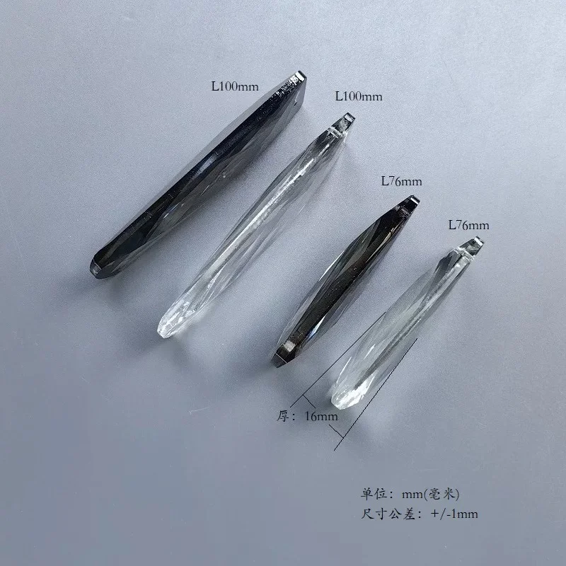 10pcs 2Colors Multi-Facet Crystal Long Bar Prism Chandelier Home Curtain Accessories Round head Replacement Decorative Use DIY