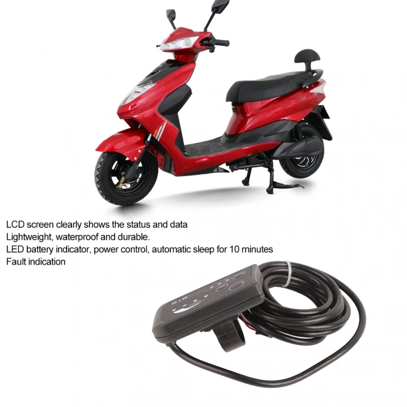 AliExpress Qiilu Electric Bicycle 810 LED Display Instrument Controller With 5-Wire Cable LCD Display Panel Control Panel Controller Accessories