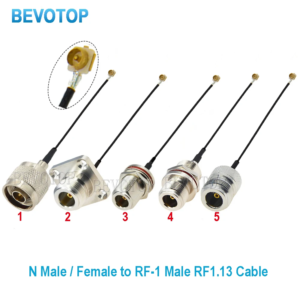 1Pcs N to IPX Cable N Type Male / Female to 1st Generation IPX-1 Male Plug Connector RF1.13 Pigtail Antenna Extension Jumper