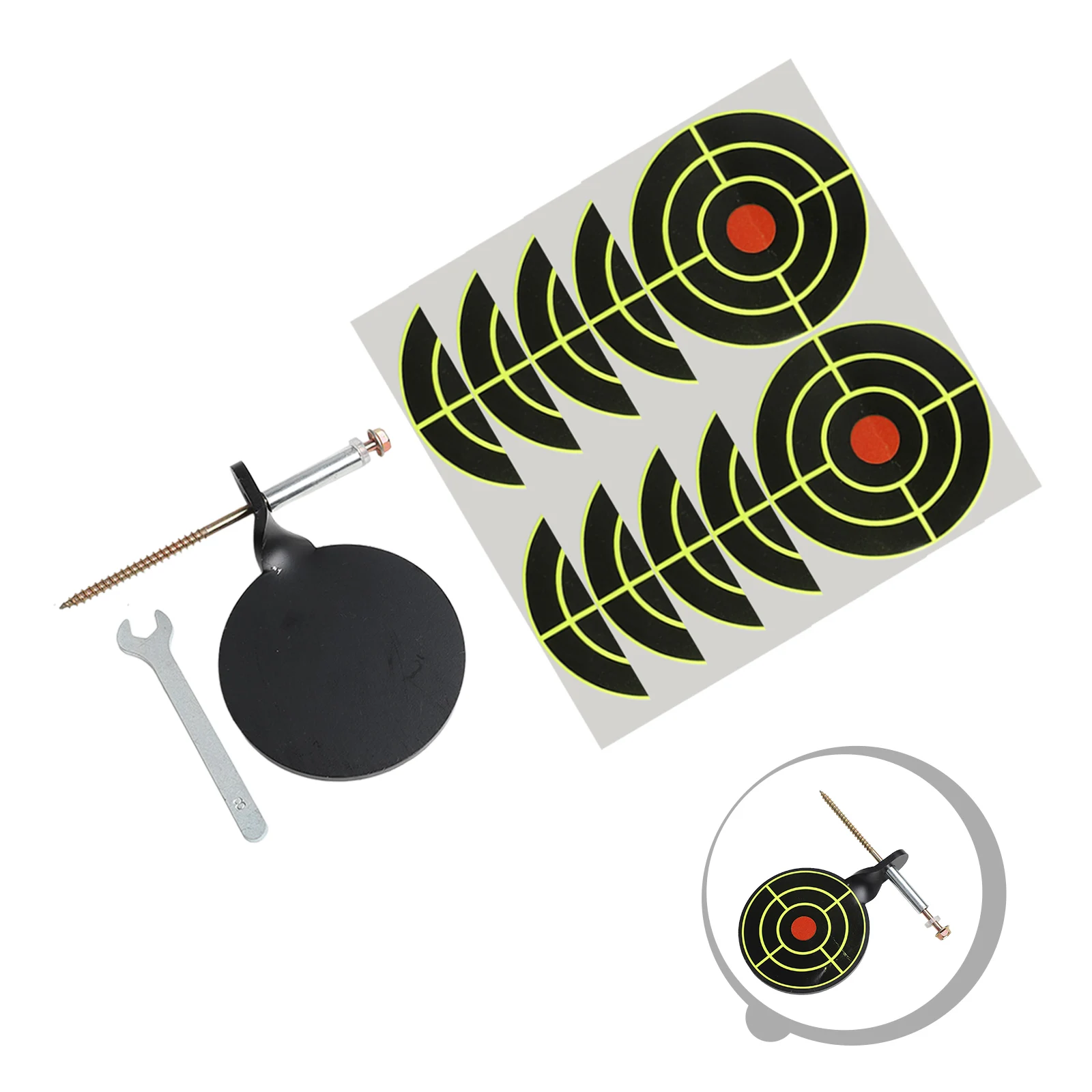 Spinner Targets Heavy Duty MetalSpinning Reset Target With Paper ForPaintball Rotation Anti Stress Aluminum Alloy