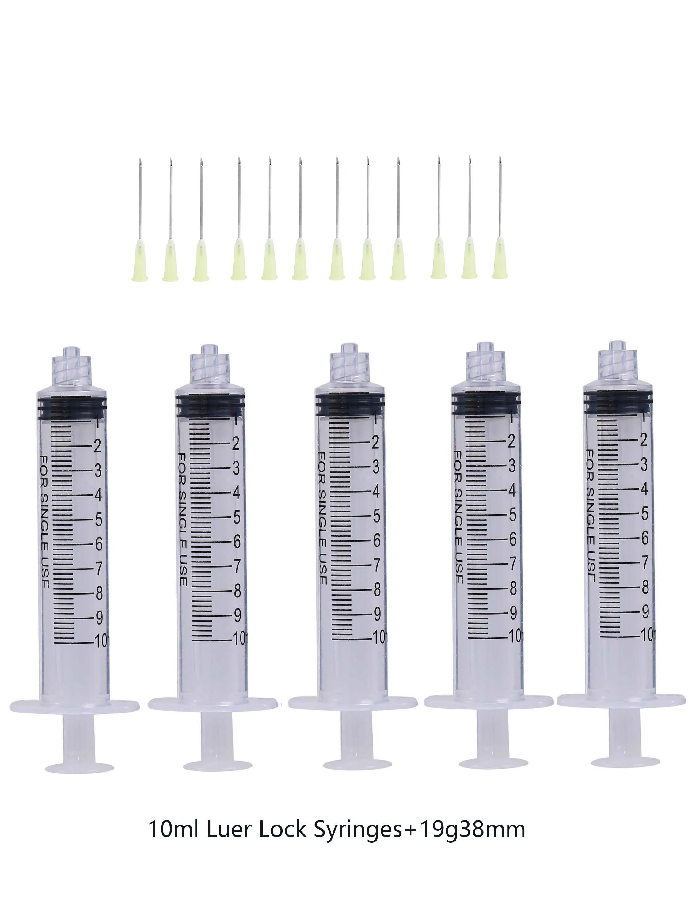 10ml Luer Lock Syringes+ 21g38mm + 20g 19g 18g 16g Injection Needles Injection Tool Sharp Pointed Needles Disposable Needle