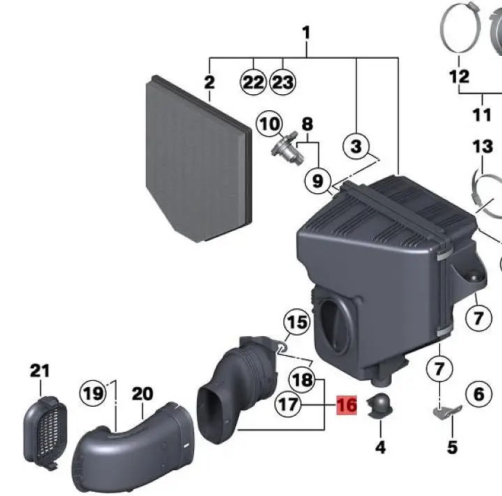 Intake Pipe Air Intake Pipe Air Filter Inlet Pipe Engine Air Intake  for BM W X1 E84 OEM NO.13717601870