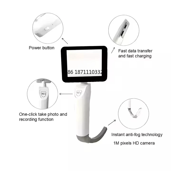 Endoso Manufacturer Medical Video Laryngoscope Surgical Endoscope with 3.5 inch monitors