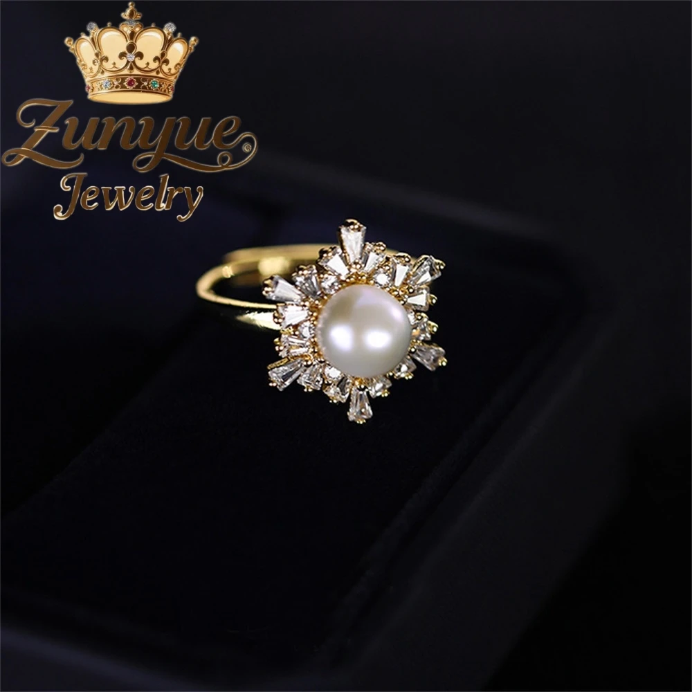

A Natural Freshwater Pearl Ring Is A Fashionable, Niche, Light Luxury And High - End Open - Top New Chinese - Style Jewelry Char