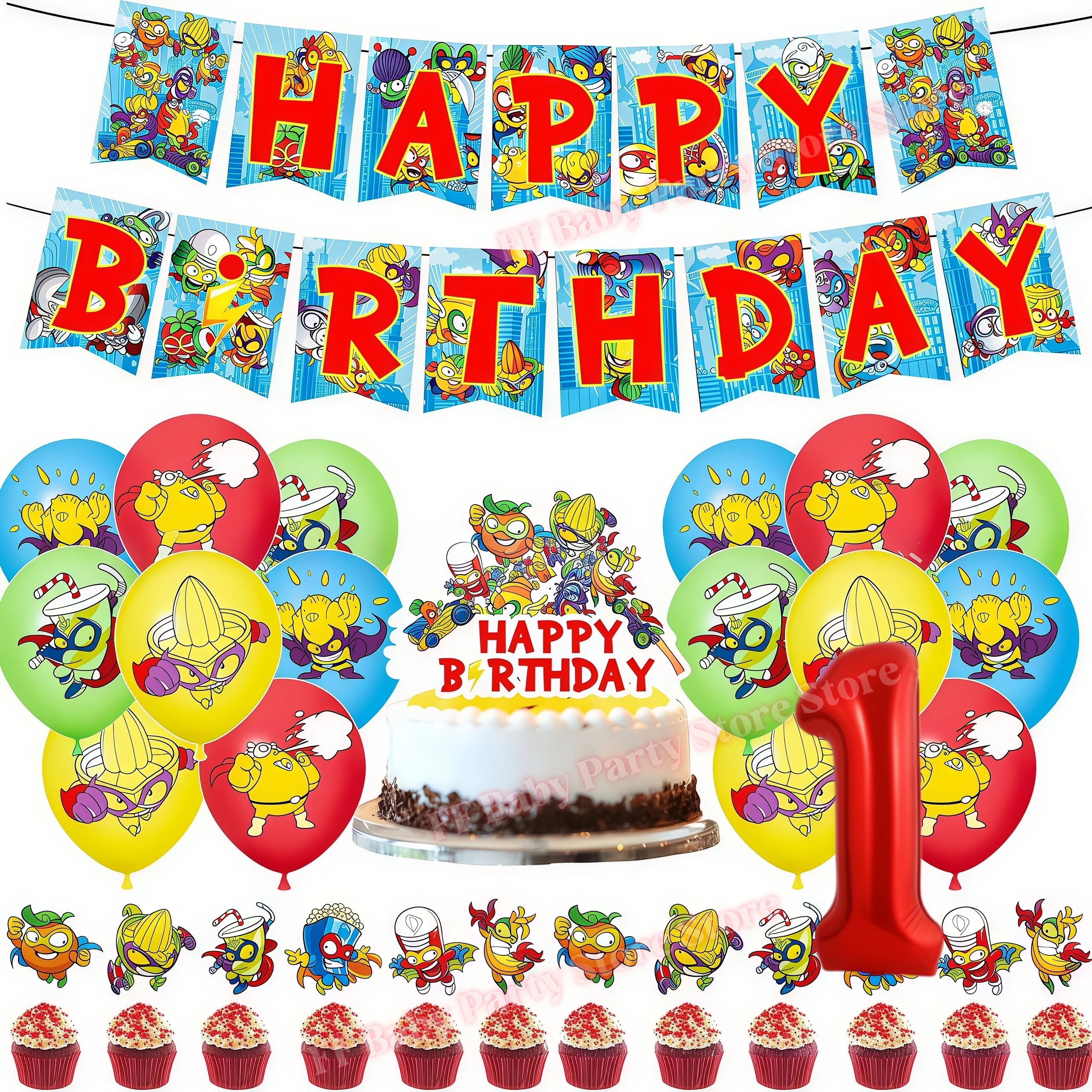 Superthings Geburtstagsparty-Dekoration Superzings Spielballons Tortendekoration Hintergrund Babyparty-Event-Zubehör Kindergeschenke – Detail 18