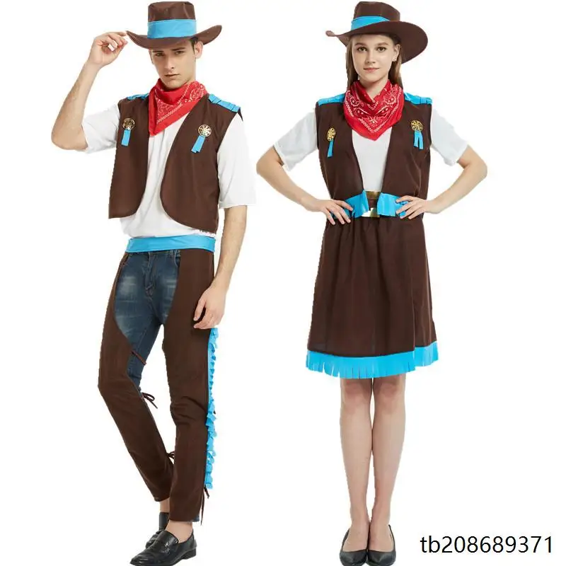زي رعاة البقر الغربي للبالغين، ملابس تنكرية للنساء، أزياء للهالوين والحفلات التنكرية، زي مسرحي