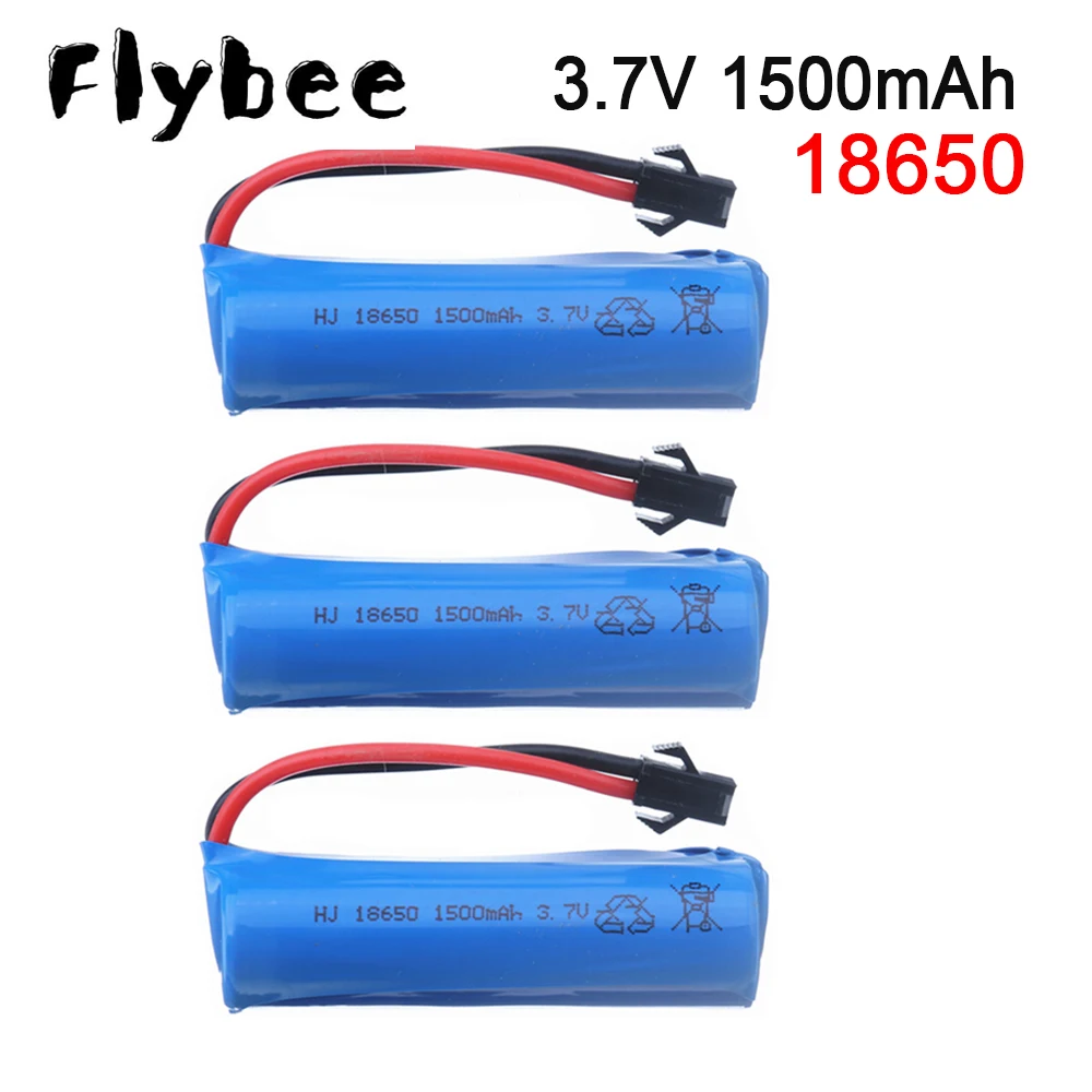 18650 Battery 3.7v 1500mah 15C Li-ion Battery For RC Stunt Car Q85 Toys SM-2P Plug RC Boat Car Water soft Gun Battery Parts