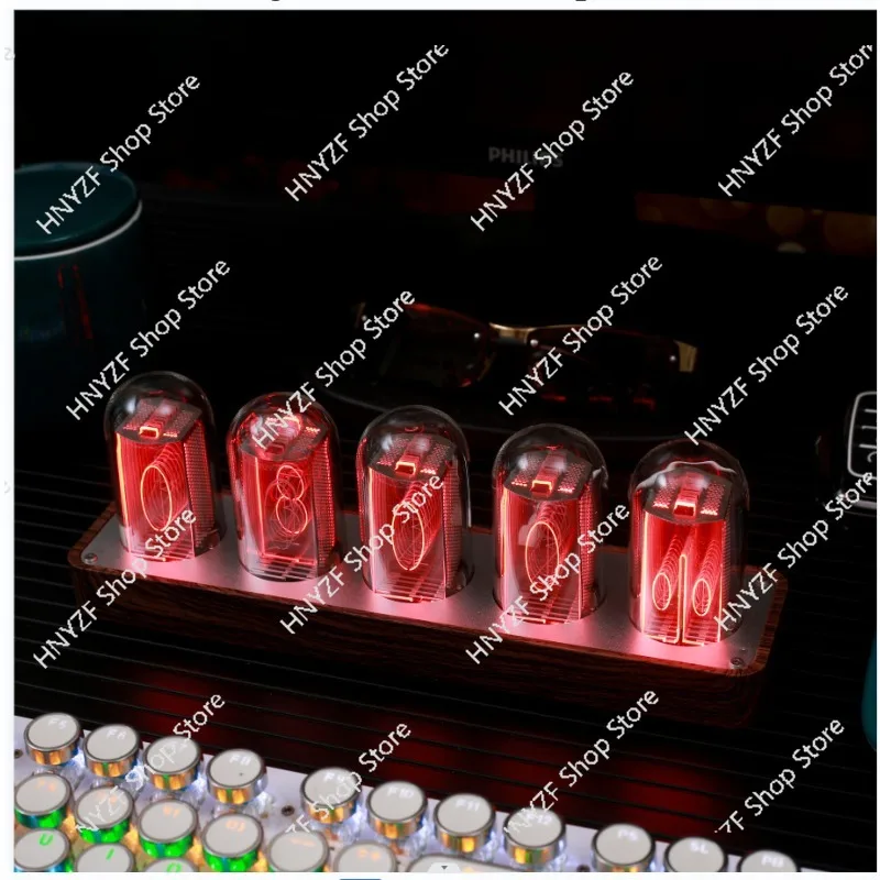 Glow tube clock desktop clock quasi-glow tube assembly-free creative alarm  timer