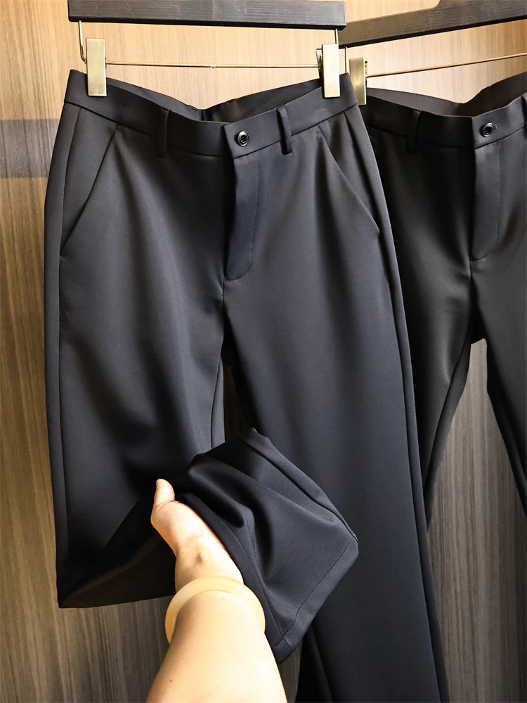 

Мужские повседневные брюки из волокна Rcel, дышащие эластичные прямые брюки, осень-зима, модные городские брюки, удобная посадка