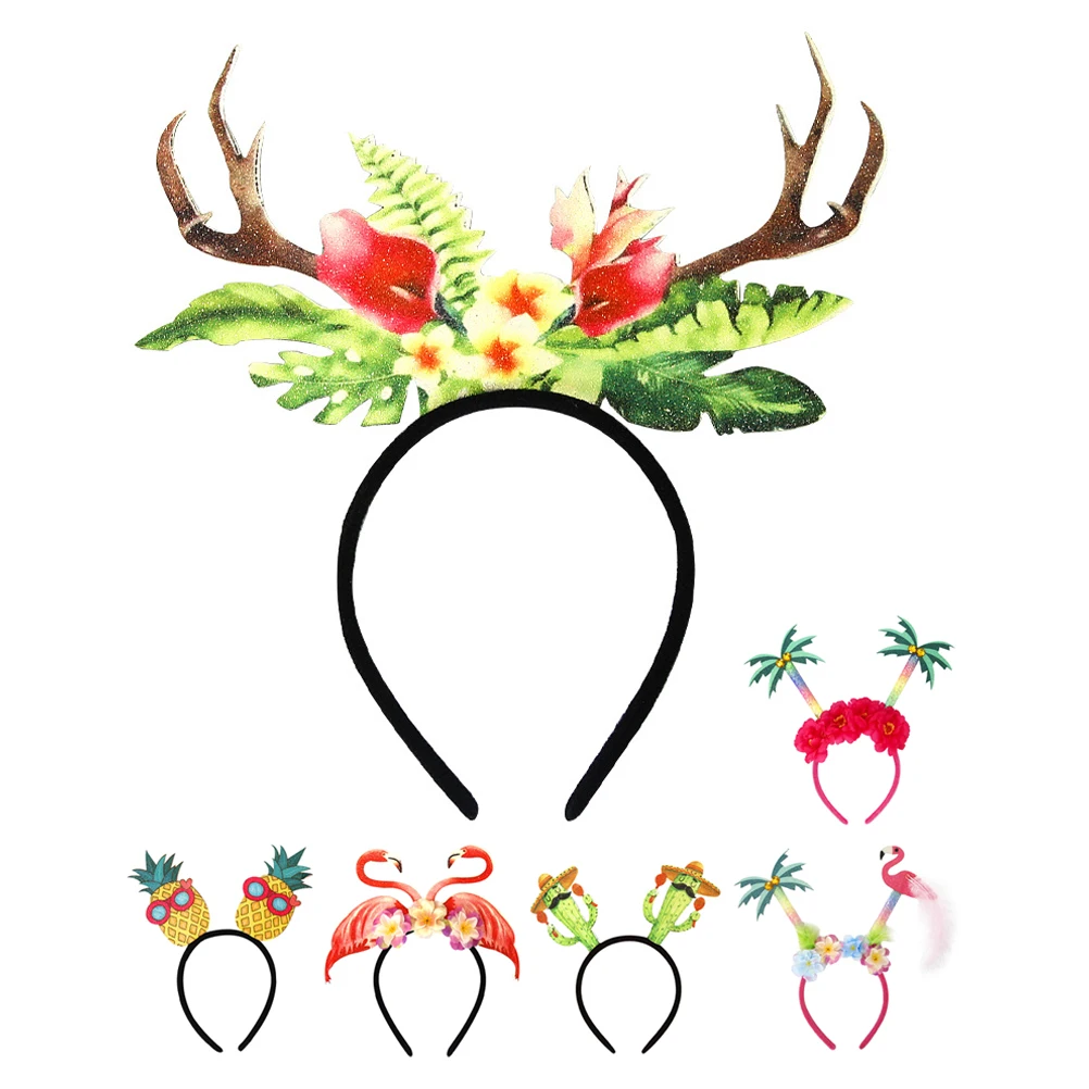 

6 Pcs Hawaiian Headb for Women Girls Pineapple Party Hairb Hawaiian Headb For Party Photo Prop Cosplay