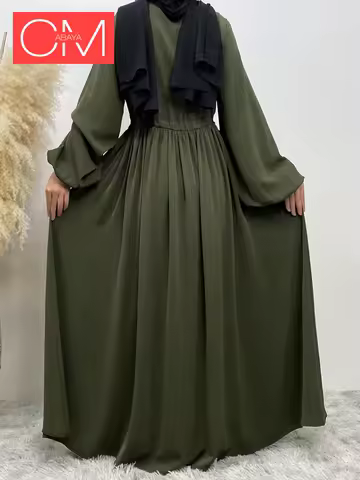 Muslim Eid Maxi Dress Abaya Women Modest Nida Dresses Zip Front Dubai Islamic Caftan Robe Evening Gown Dress