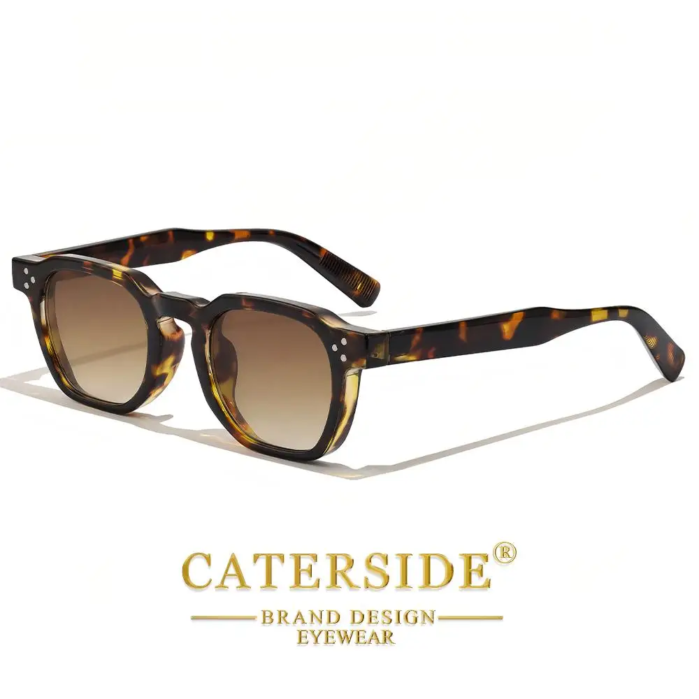 CATERSIDE Modische Herren-Sonnenbrille Markendesign Quadratische Punk-Sonnenbrille Damen Outdoor Reise Party Dekoration Geschenk Brille UV400 – Detail 8