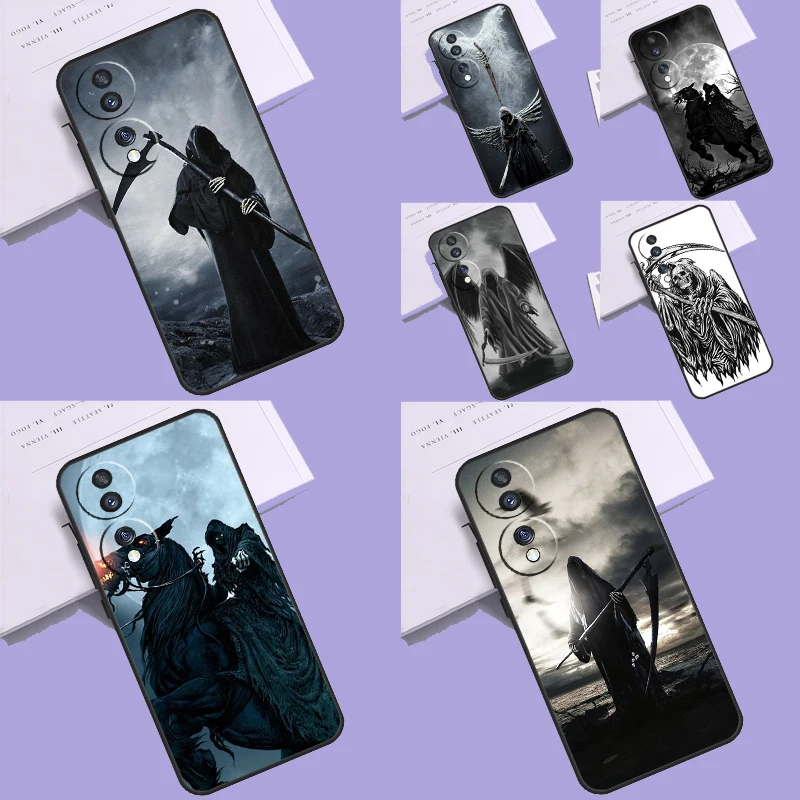 Death Grim Reaper Skull Phone Case For Honor 90 Magic 5 Lite 70 50 Honor X8 X6 X7 X9 a 9X 8X Magic 5 Pro Back Cover