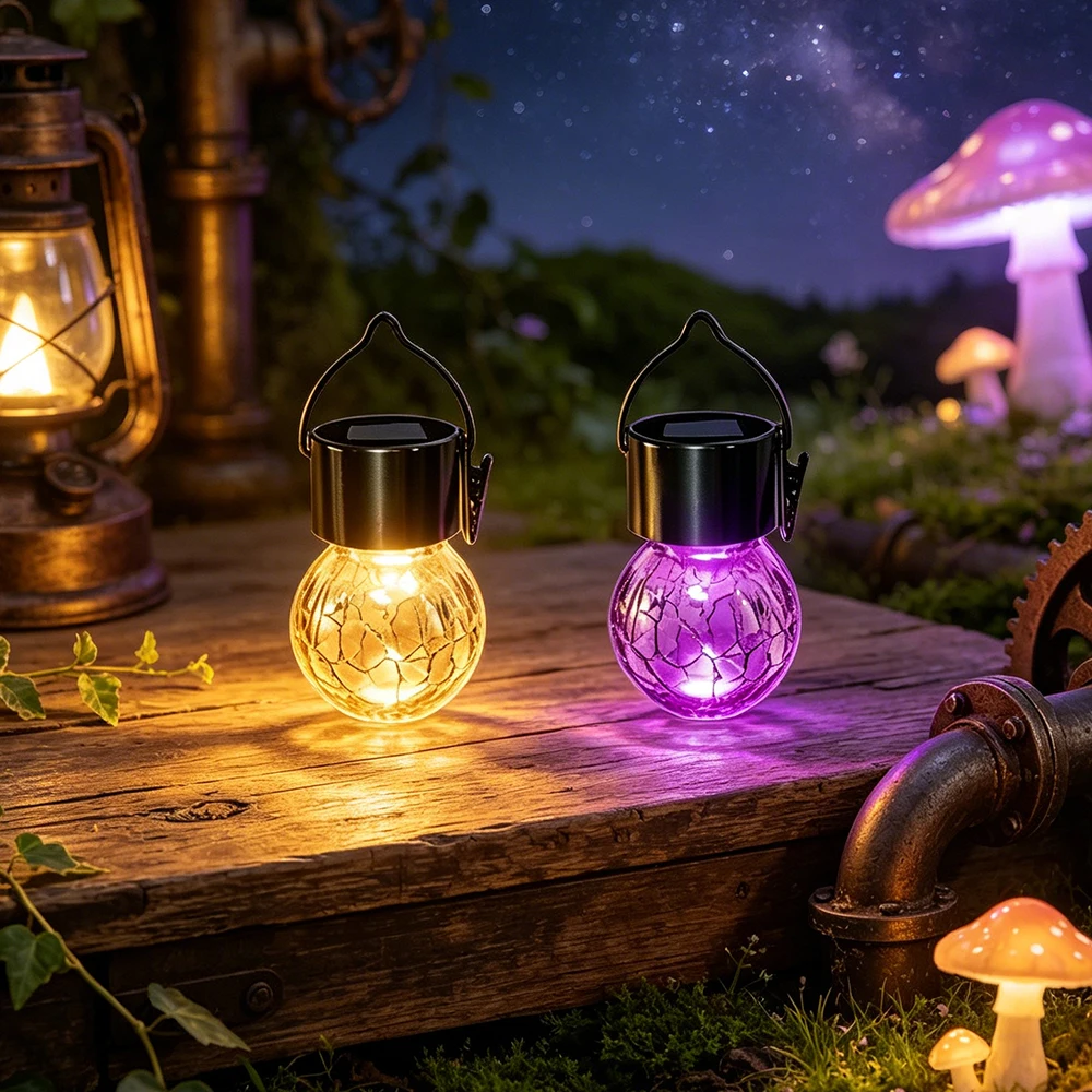 

Hanging Solar Lights, Solar LED Color Change Crack Ball Lights Outdoor Garden Light for Yard, Patio, Fence, Tree,Holiday Decor