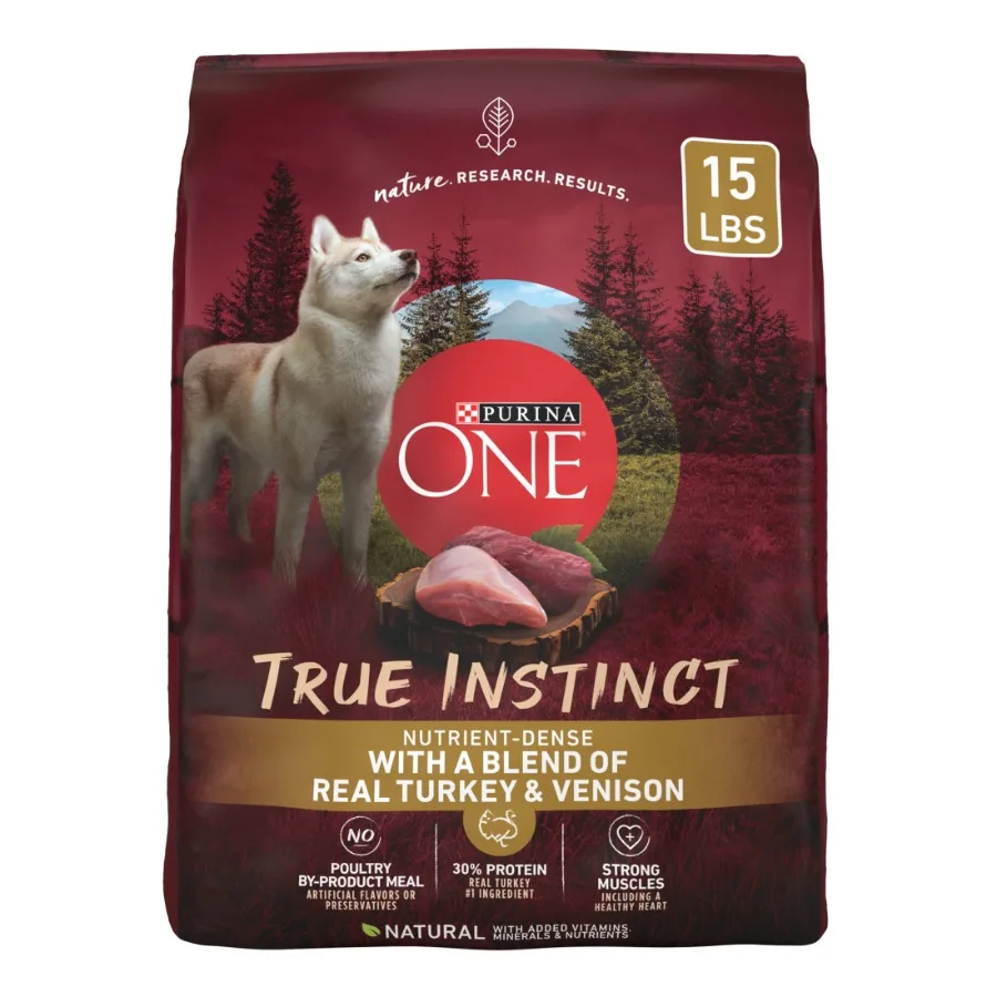 

Сухой корм для взрослых собак True Instinct с высоким содержанием белка, рецепт с настоящей индейкой и олениной, идеально подходит для активного образа жизни и чувствительного пищевода.