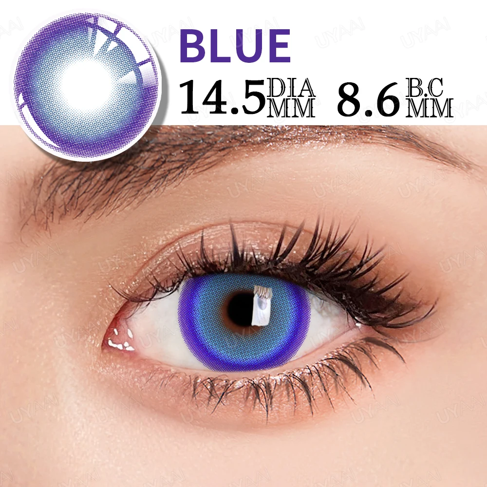 UYAAI 1 Pair Blue Eye Contacts for Cosplay White Walker Rim Anime Hoshino Colored Pupils for Eyes Wholesales