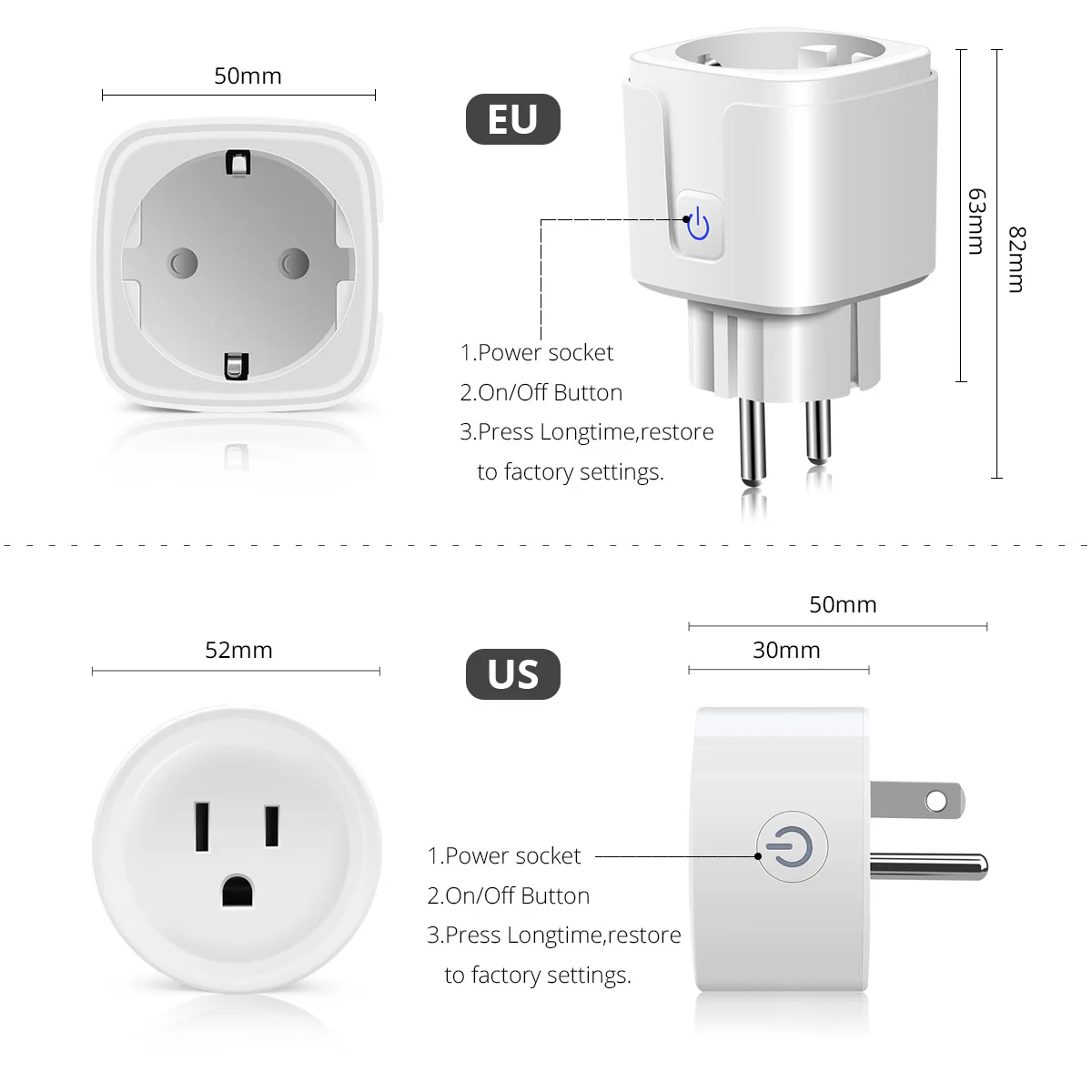 Tuya Smart Plug Wireless WiFi Socket Siri Voice Control APP Remote Control