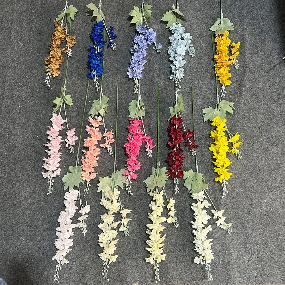 20pcs Simulation Double Fork Wedding Flower Arrangement Gardening Hall Decorative Flower Arrangement Artificial Plastic Flower