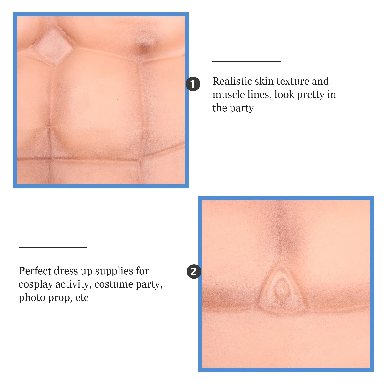 Realistic Silicone Cosplay Prop Fake Muscle Garment for Instant Muscular Transformation and Cosplay Activity