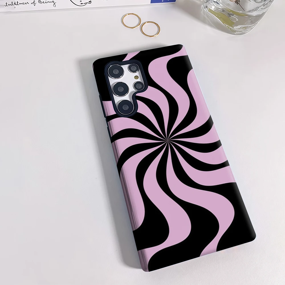 Custodia per telefono Swirl Hue per Samsung Galaxy S25 Ultra S24 S23 Ultra Plus Cover posteriore lucida a doppio strato
