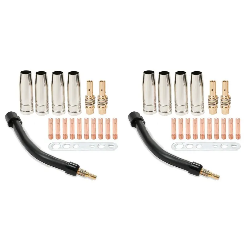 

AT43-2 Set Flexible Mig Welding Neck, Flexible Mig Extension,030Inch M6 Nozzle Holder Diffuser For MB15