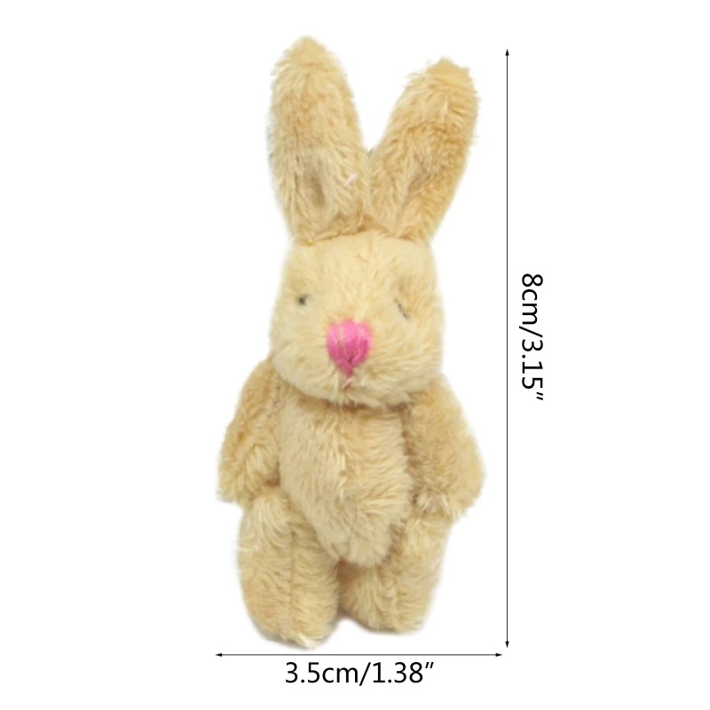 6cm Realistic Dollhouse Plush for Doll Soft Stuffed Rabbits Bunny Miniature Decoration for Doll Mini Joint Rabbit P