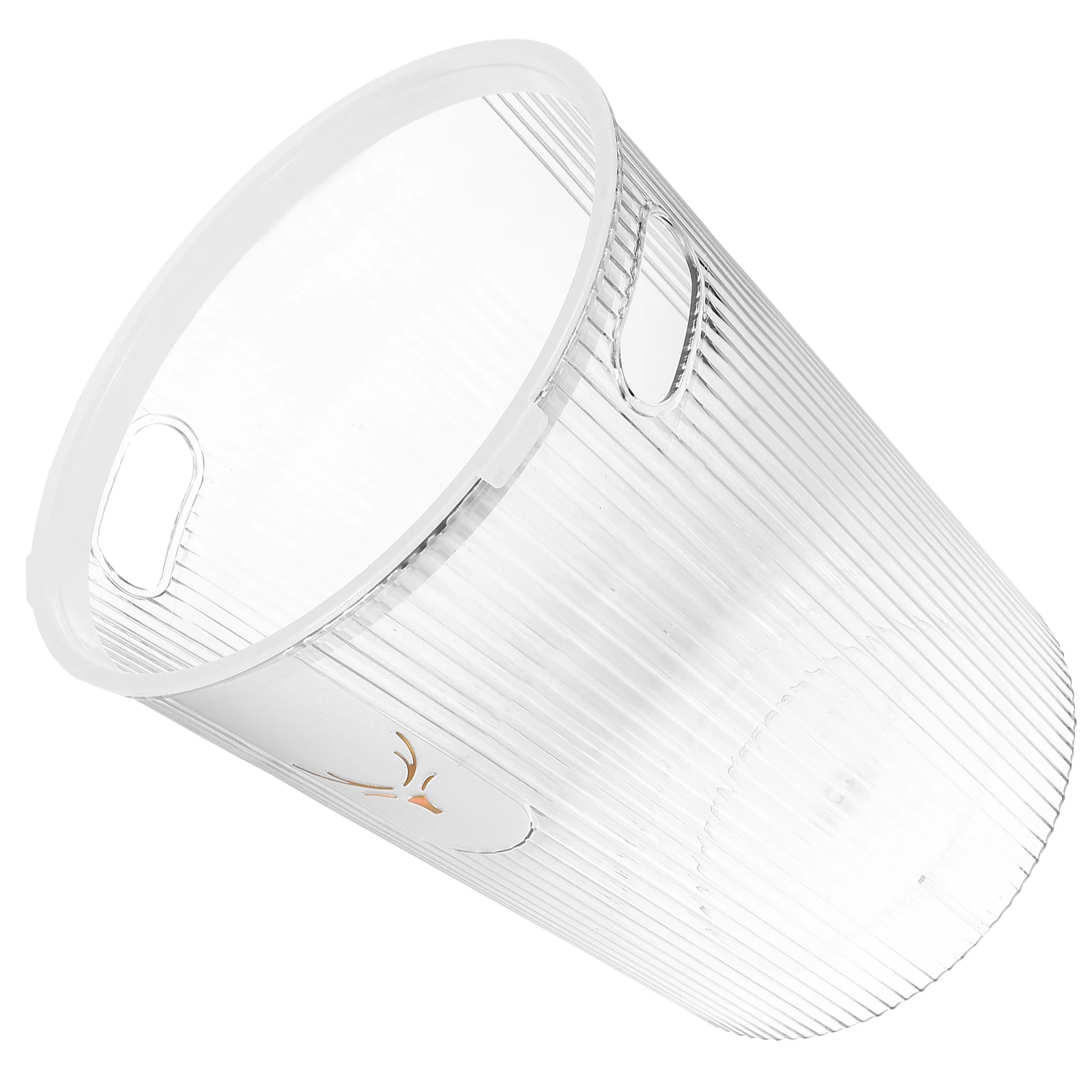 

Clear Trash Can Translucent White Large Opening PET Material Kitchen Bathroom Bedroom Garbage Bucket Household Waste Container