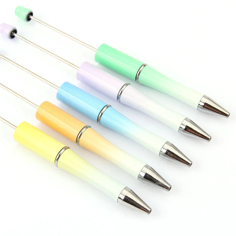 قلم حبر جاف بالخرز متعدد الوظائف ، لون متدرج إبداعي ، قلم مطرز بالخرز البلاستيكي ، هدية ذاتية الصنع للطلاب ، اللوازم المكتبية