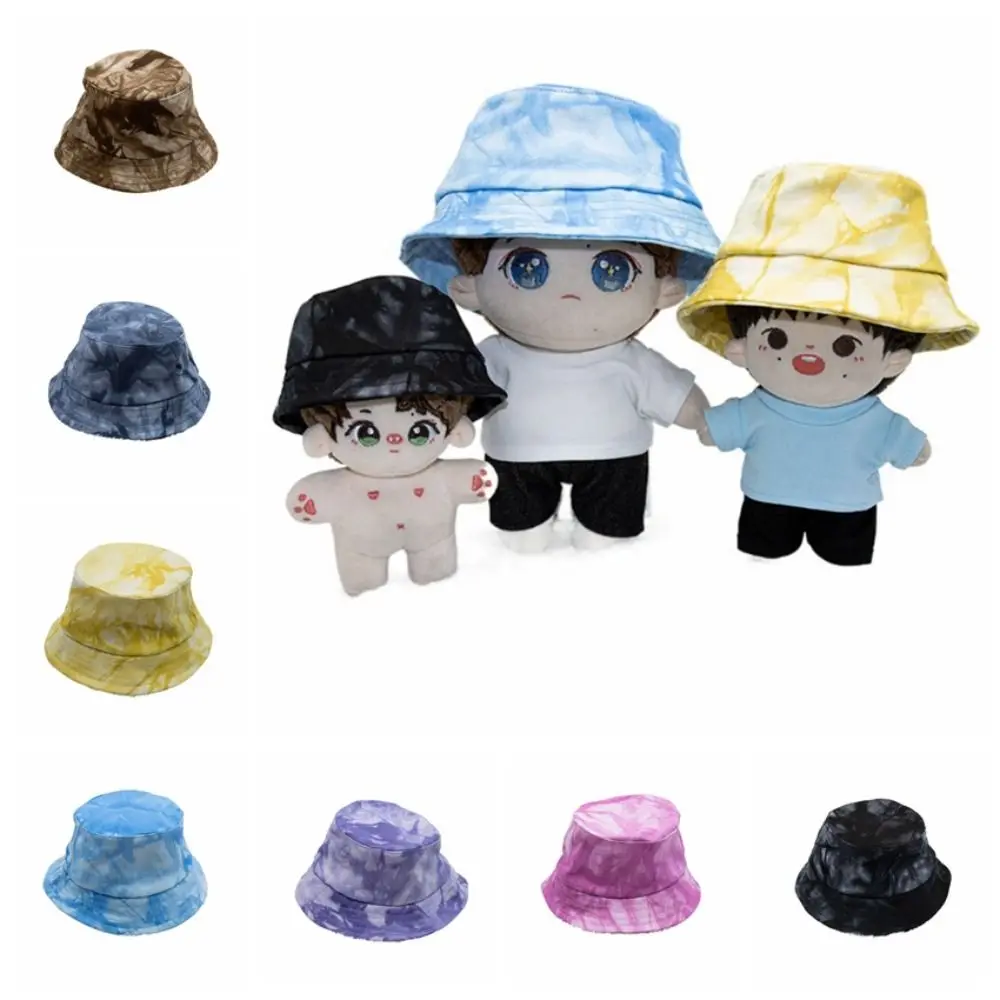 Fashion Hat For 10/20CM Doll Miniature Bucket Hat Cotton Doll Accessories Casual Fisherman Hat For Plush Doll Head Decoration