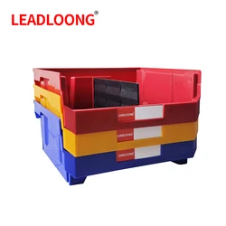 LEADLOONG 3pcs V7 Large Storage Parts Bin 377*422*180 mm/14.84*16.61*7.09 inch Heavy Duty  Stackable Plastic Part Box for Garage