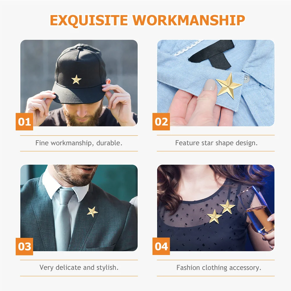 

8 шт., пятиконечные значки, булавки для лацканов из сплава, милые броши для женщин и мужчин, декоративные аксессуары, женская брошь в форме звезды