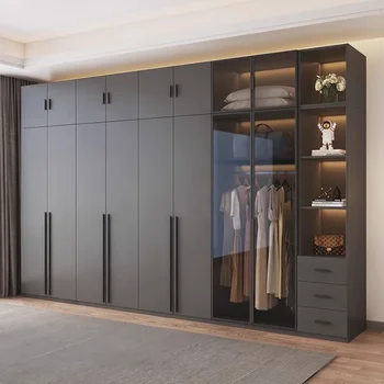 Nordic Glazen Deuren Kast Hoge Essentials Grote Meisjes Kasten Opslag Garderobe Organizer Open Armario De Ropa Meubels Thuis