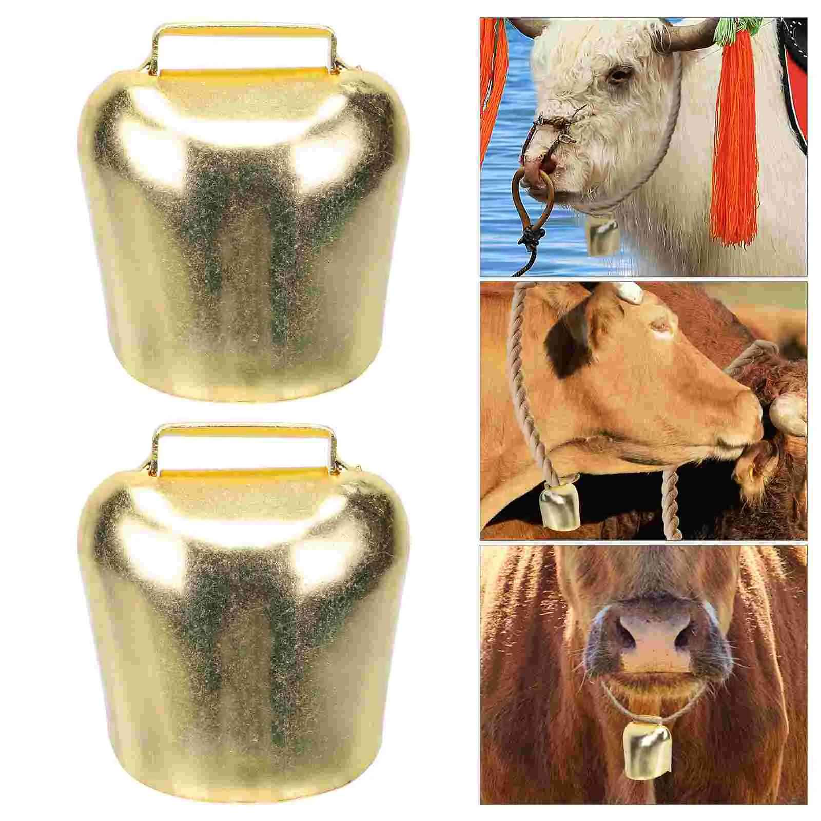 

2 Pcs Thickened Cattle and Sheep Bells Garlands Anti-lost Animal Cow Vintage Design Livestock Hanging Pendant Iron