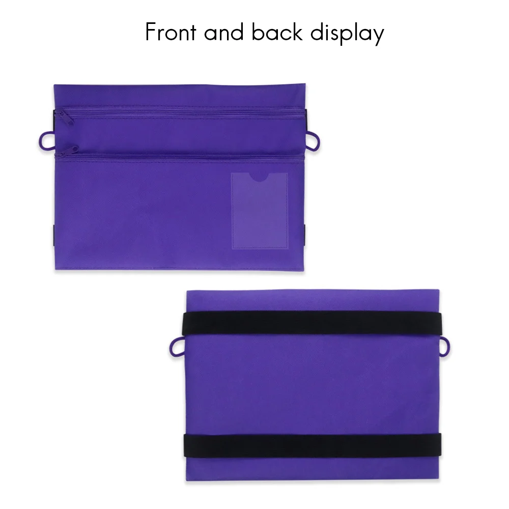 A4 Document File Bag with Handle Creative Cute Student Stationery Bag Business Document Organizer Filing Products,Purple