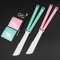 HR DRAGON Practice Plastic Unshaved Folding Pocket EDC Butterfly knife Balisong Trainer