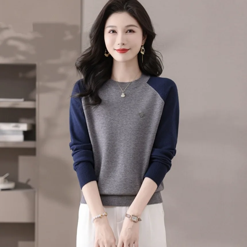 Pantalones de pierna ancha Faion para mujer, Base de lana de punto informal de gama alta, blusa Camere de piel de conejo suave y cómoda