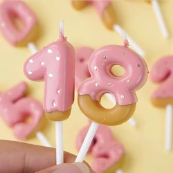 “0-9” number Candle Pink Birthday Candle Girl Happy Birthday Cake Topper Baking Celebration Reunions Anniversary Party Supplies