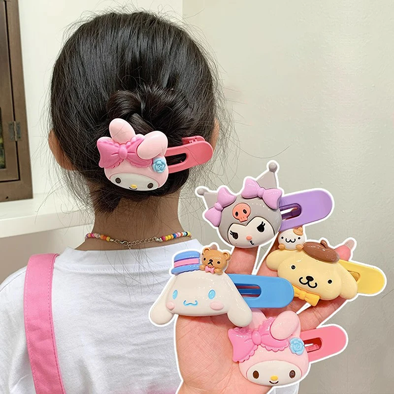 Sanrio Anime Hair Clip Kuromi My Melody Pochacco Pompompurin Cinnamoroll Kawaii Cartoon Artistic Fashions Gifts for Girls