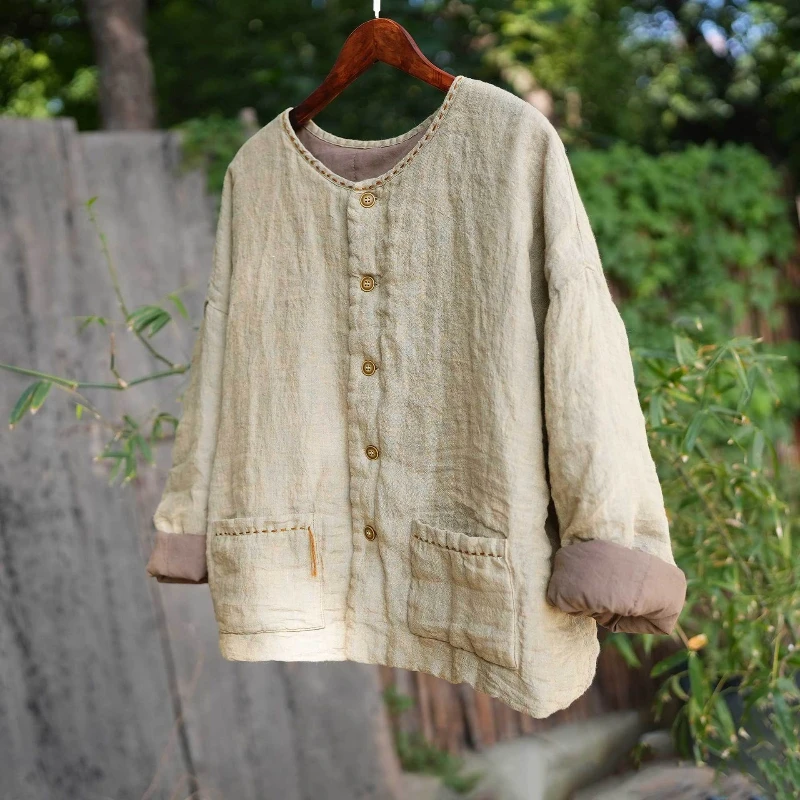 

Women Vintage Silk Cotton Soft Coat Retro Single Button Winter Quilted Coats and Jackets 2025 New Loose Chinese Style Outwear