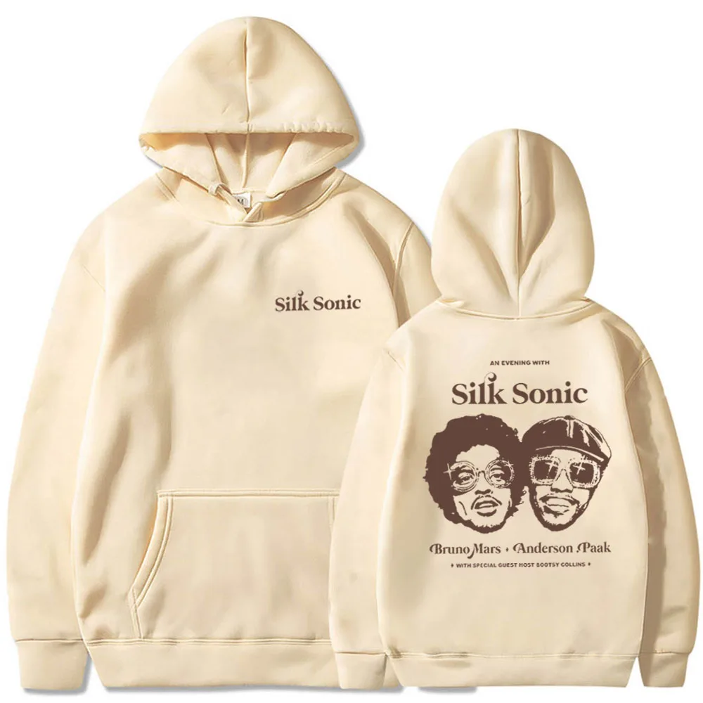 Bruno Mars Silk Sonic Hoodie Bruno Mar Fan Gift Unisex Harajuku Oversized Trendy Loose Classic Simple Long Sleeve Sweatshirts