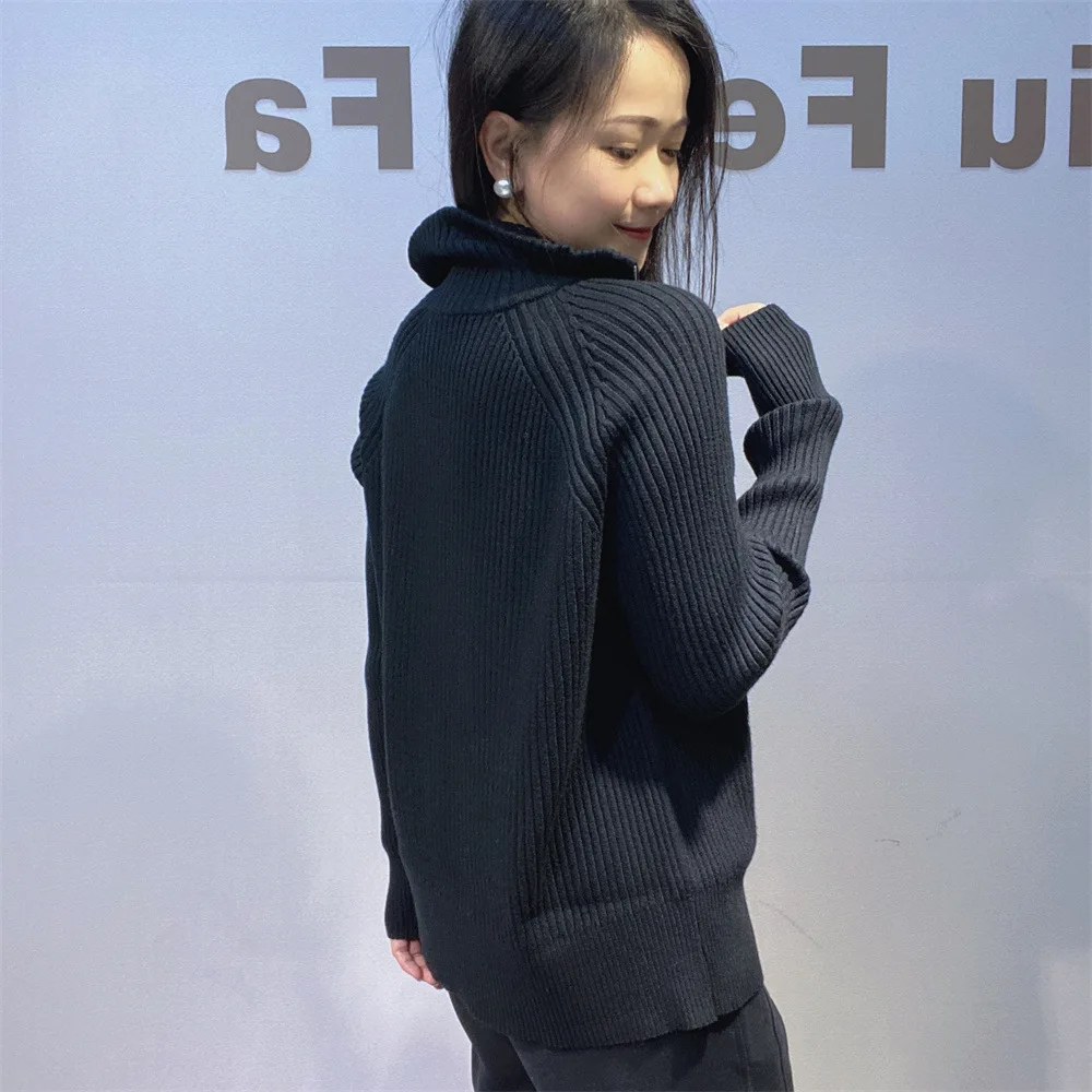 Cute Girl Turn Down Collar Knitted Sweater Tops For Woman Japanese Korean Fashion Cardigan Knitshirt Vestidos Streetwear Bust110