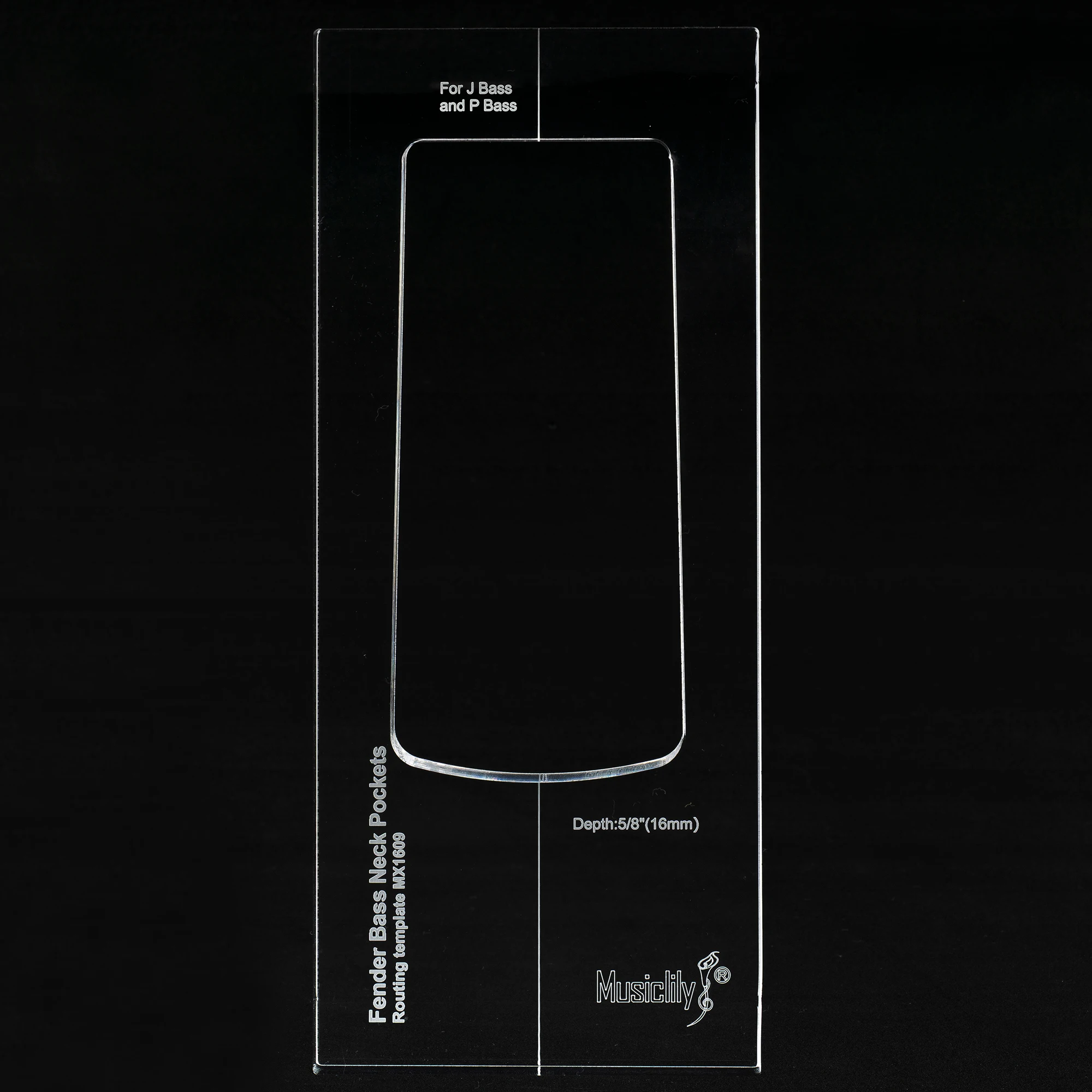 Musiclily Pro CNC Accurate Acrylic Bass Neck Routing Template